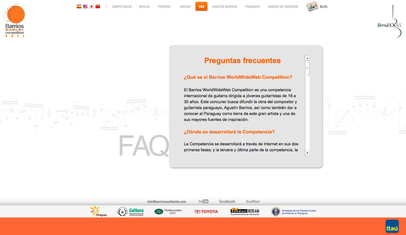 Competition FAQ — Barrios WorldWideWeb Competition 2011