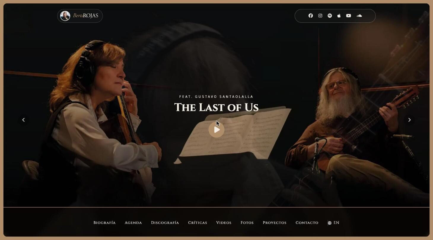 Homepage of the Berta Rojas website