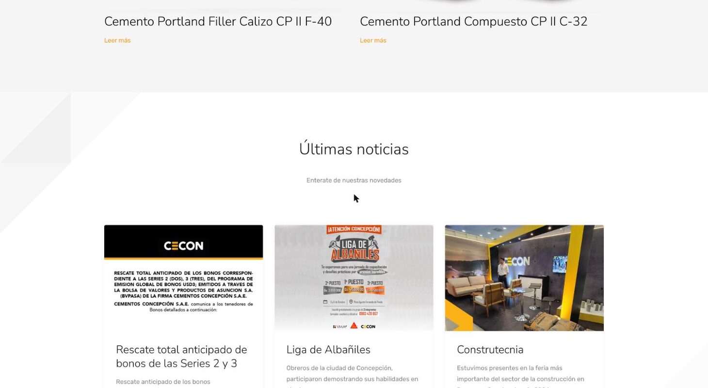 Home: latest news (bond redemption, Bricklayers' League, Construtecnia) — CECON