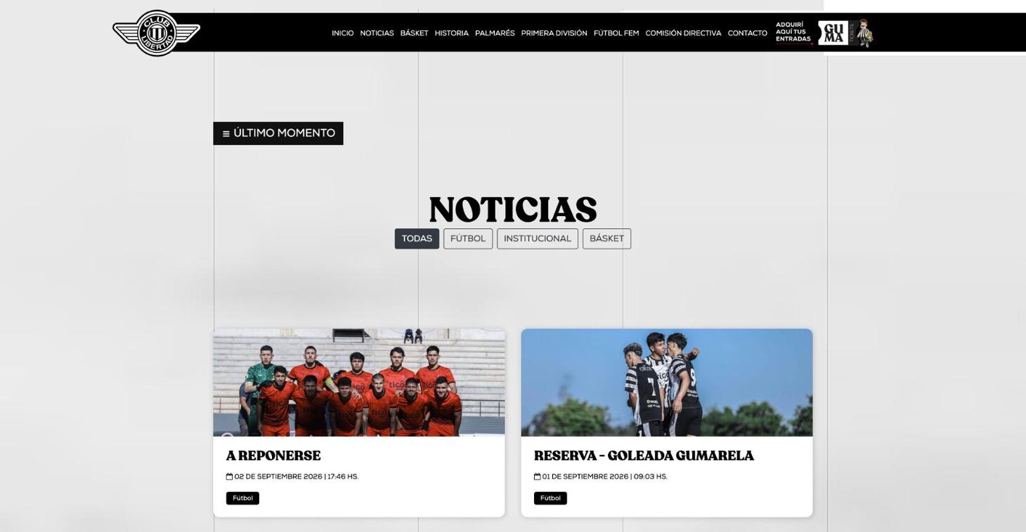 News: category filters and the 'Breaking' button — Club Libertad