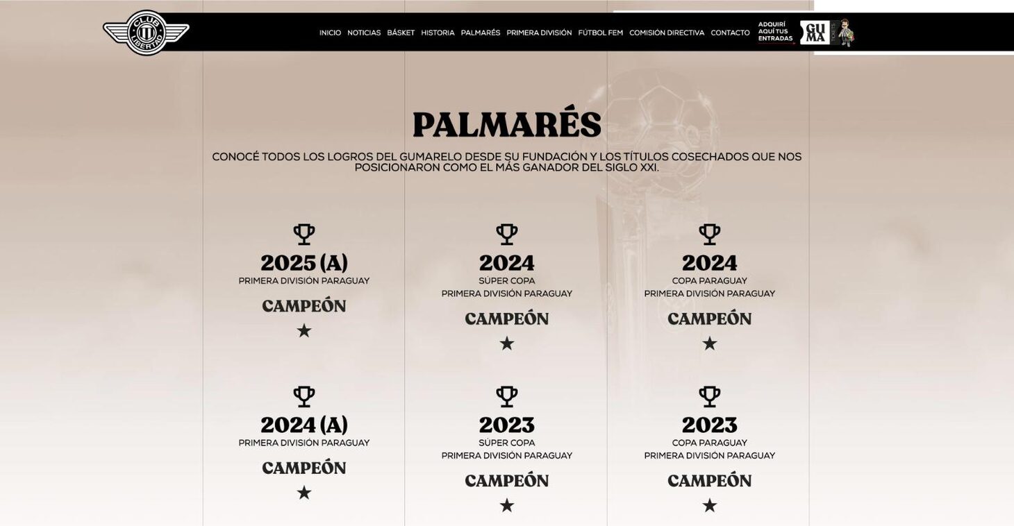 Honours: 'the winningest club of the 21st century', a trophy per title — Club Libertad