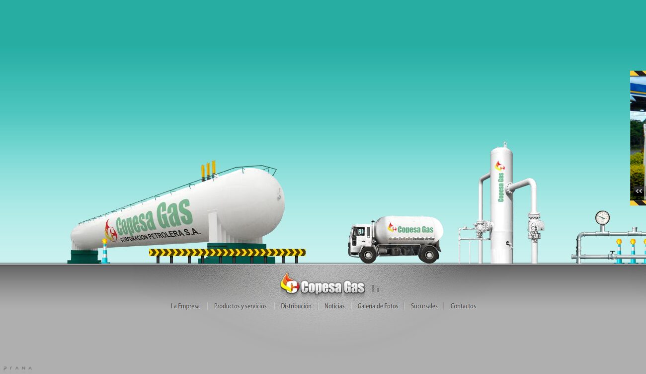 Homepage of the Copesa Gas website