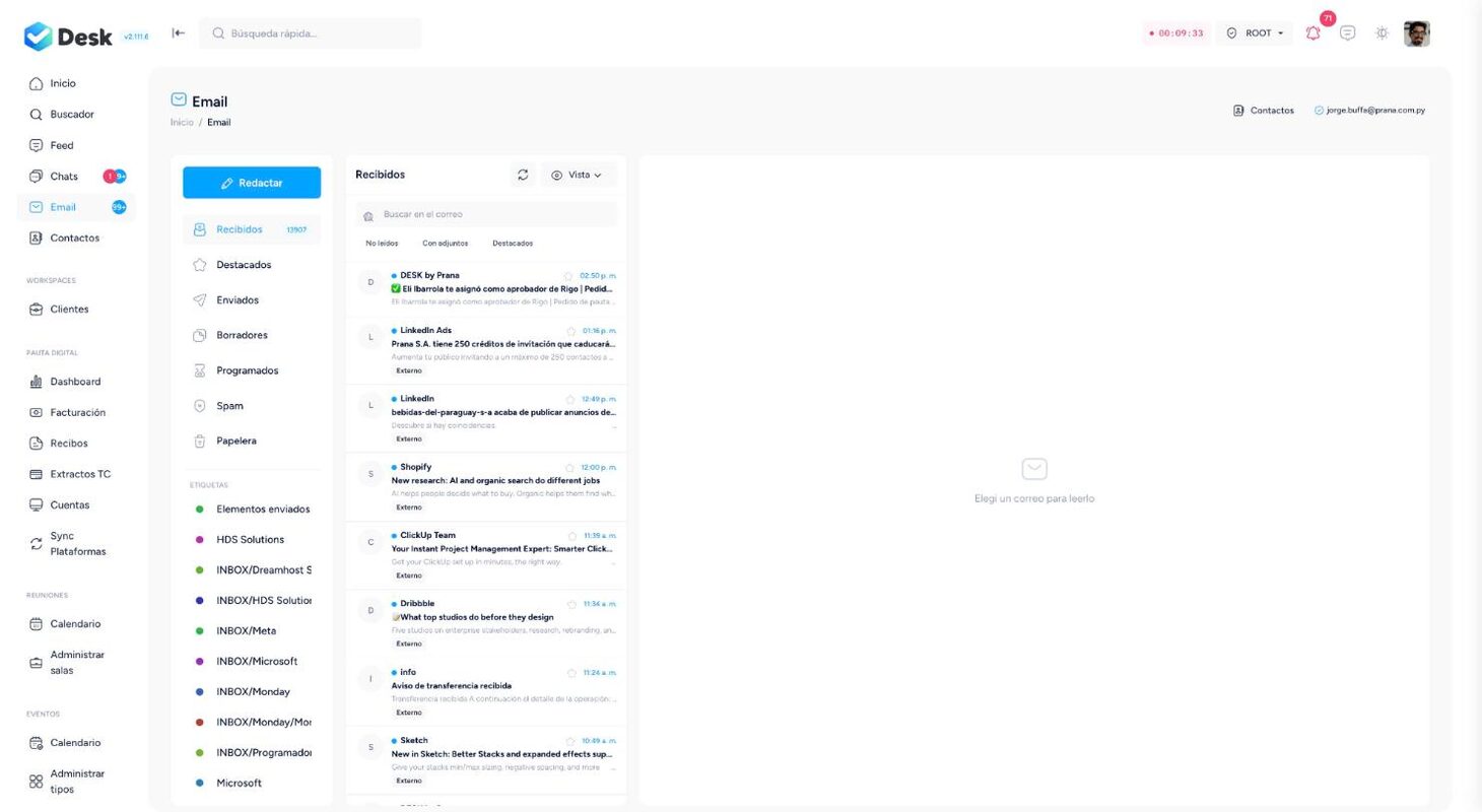 Email Desk: integrated Gmail client (OAuth 2.0) with labels and scheduled messages — Desk