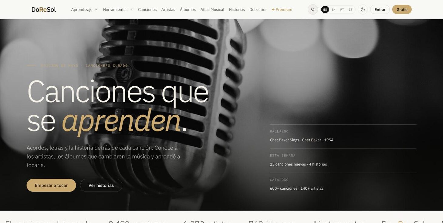 Homepage of the DoReSol website