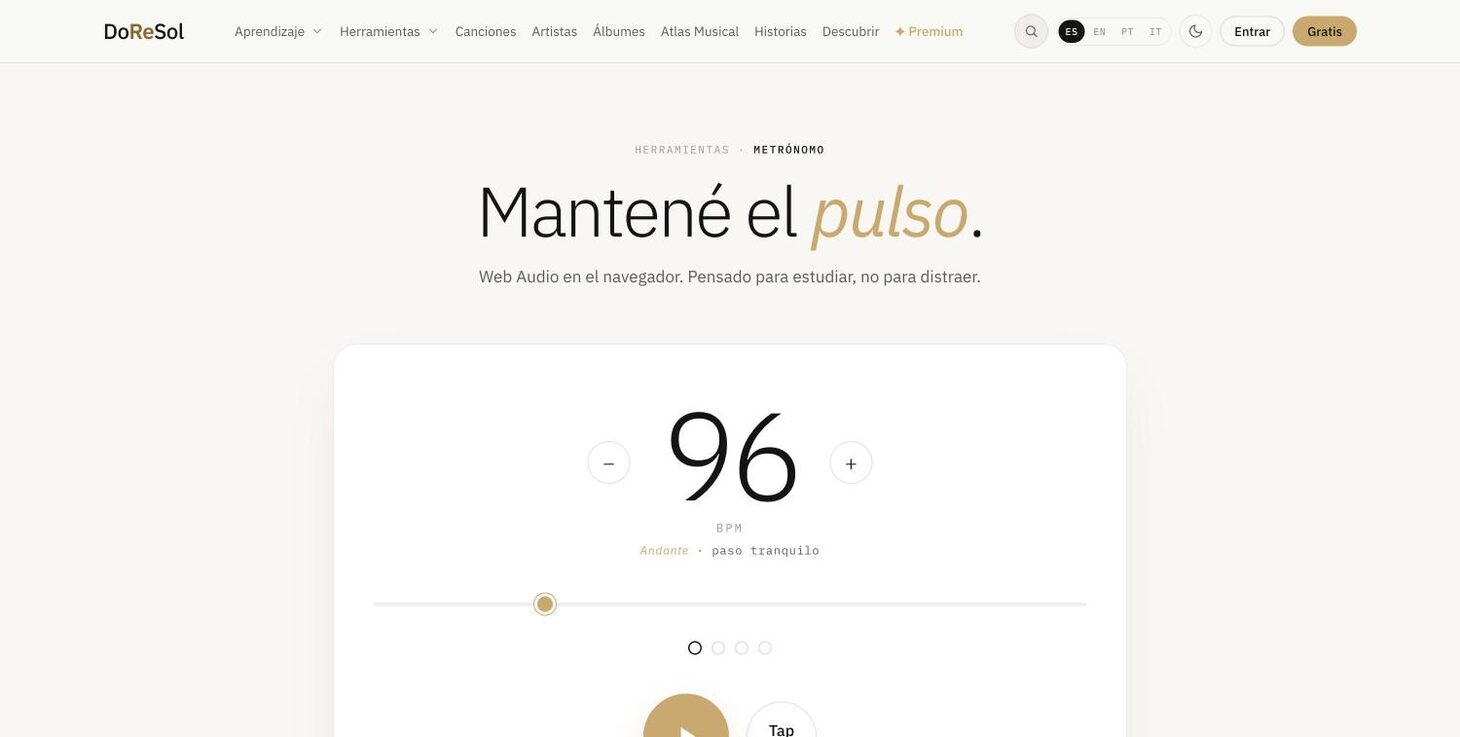 Metronome built with Web Audio — DoReSol
