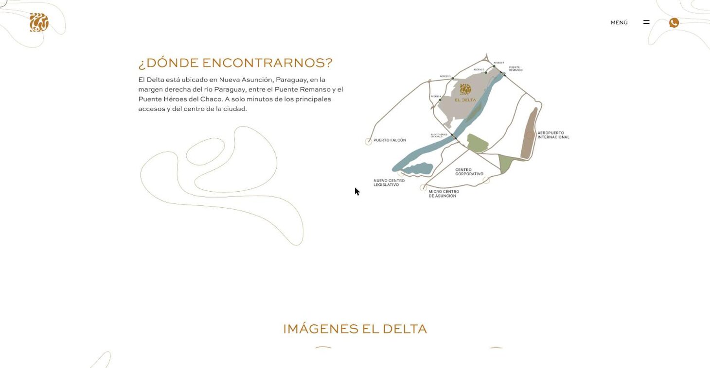 Home: 'Where are we?' with the illustrated map of local landmarks — El Delta