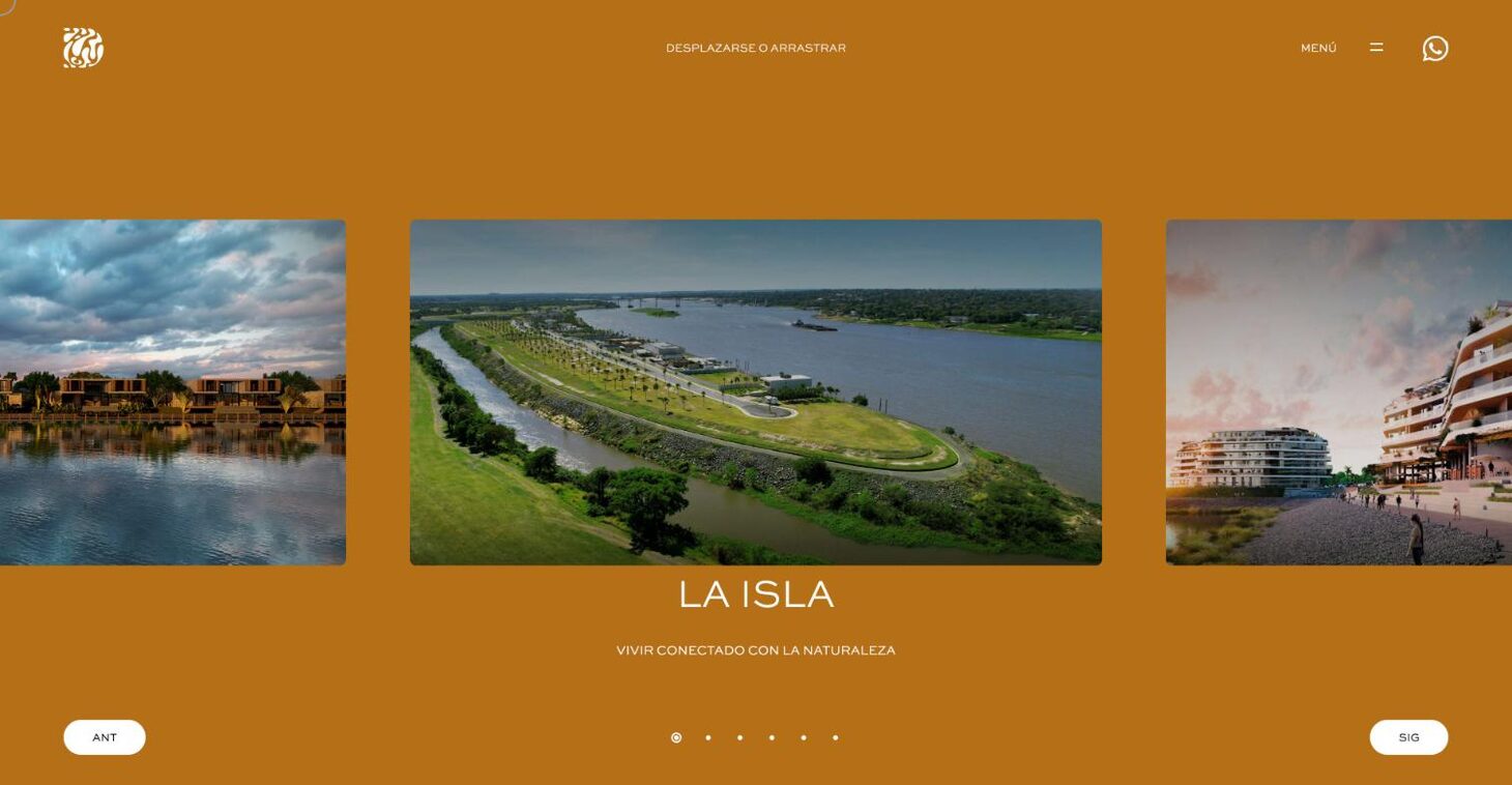 Projects: horizontal carousel on ochre — La Isla — El Delta