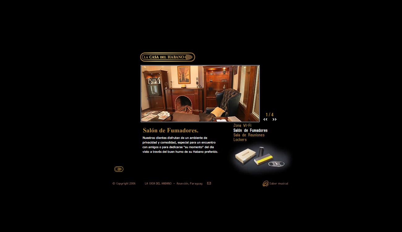 The place: the smoking lounge with its wood fire — La Casa del Habano