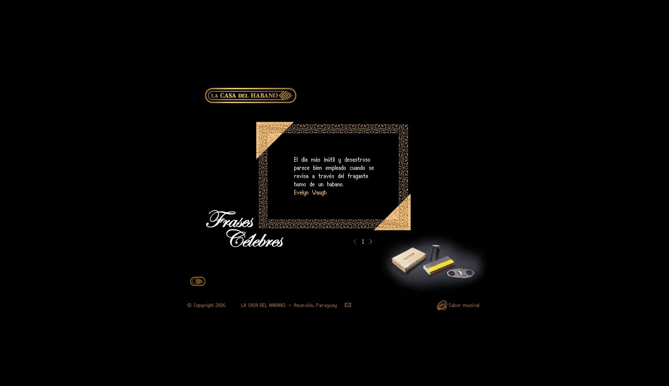 Famous quotes, in an ornamental frame — La Casa del Habano