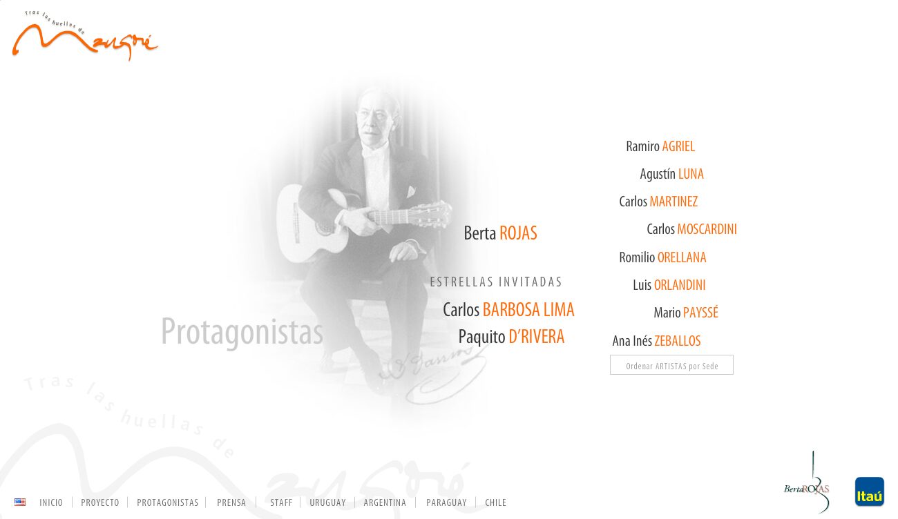 Cast: Berta Rojas, the guest stars and the local musicians of each city — Tras las Huellas de Mangoré