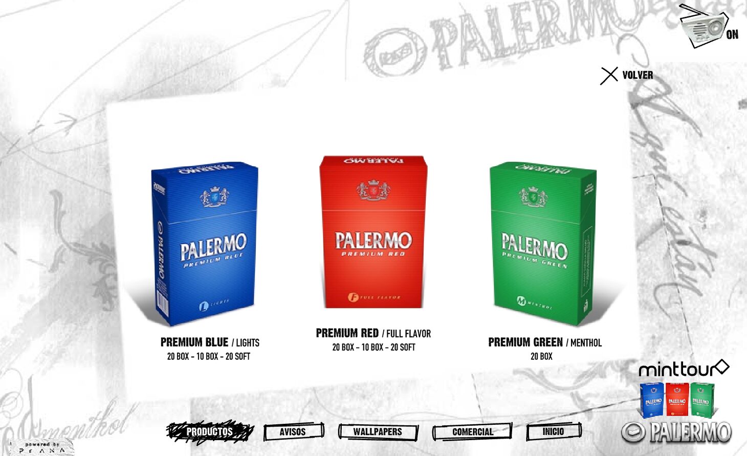 Productos: las tres variedades — Palermo "Aquí están"