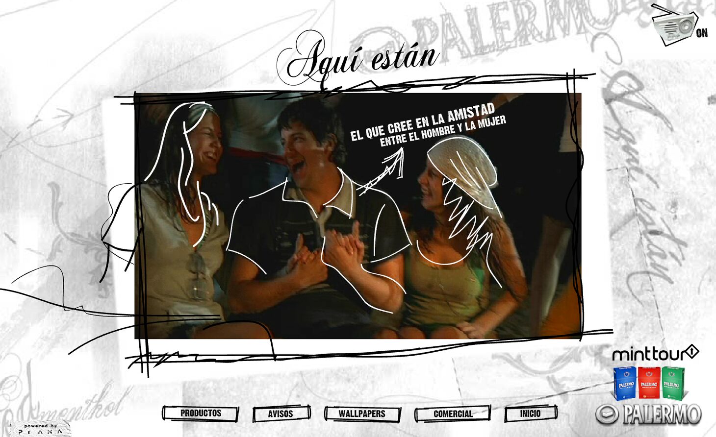 Rollover: la foto se abre — «el que cree en la amistad entre el hombre y la mujer» — Palermo "Aquí están"