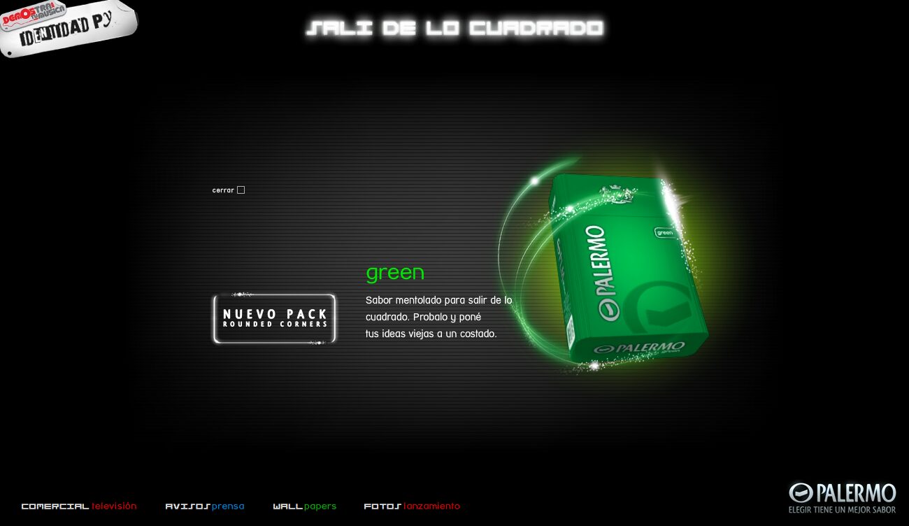 Variant page: 'green' and the new round-cornered pack — Palermo