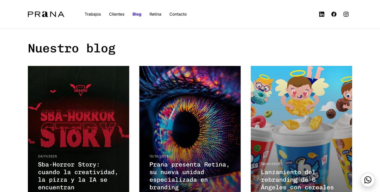 Blog: 'Our blog' with the featured entries — PRANA