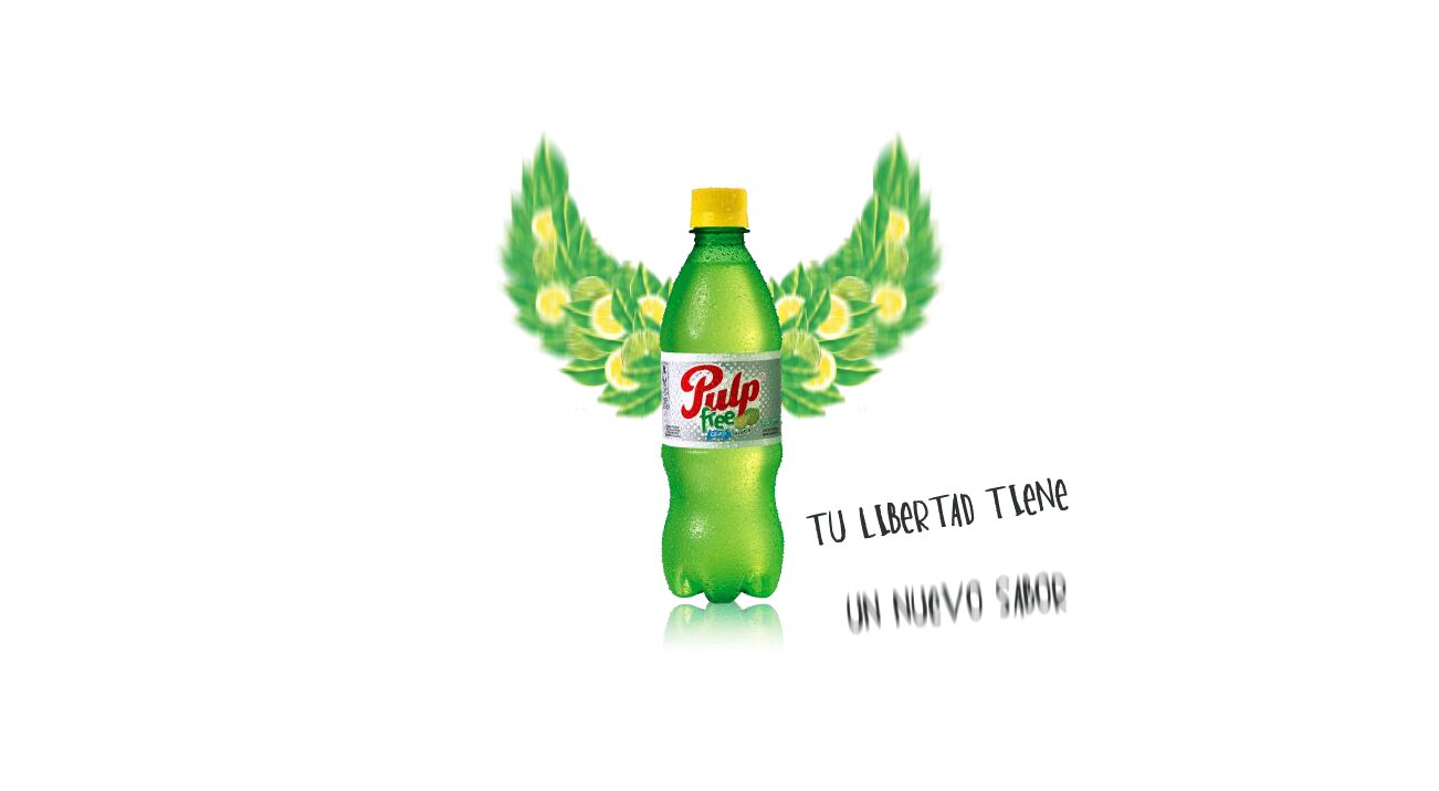 The wings open: every feather is a lemon slice with its leaf — Pulp Free Lima-Limón