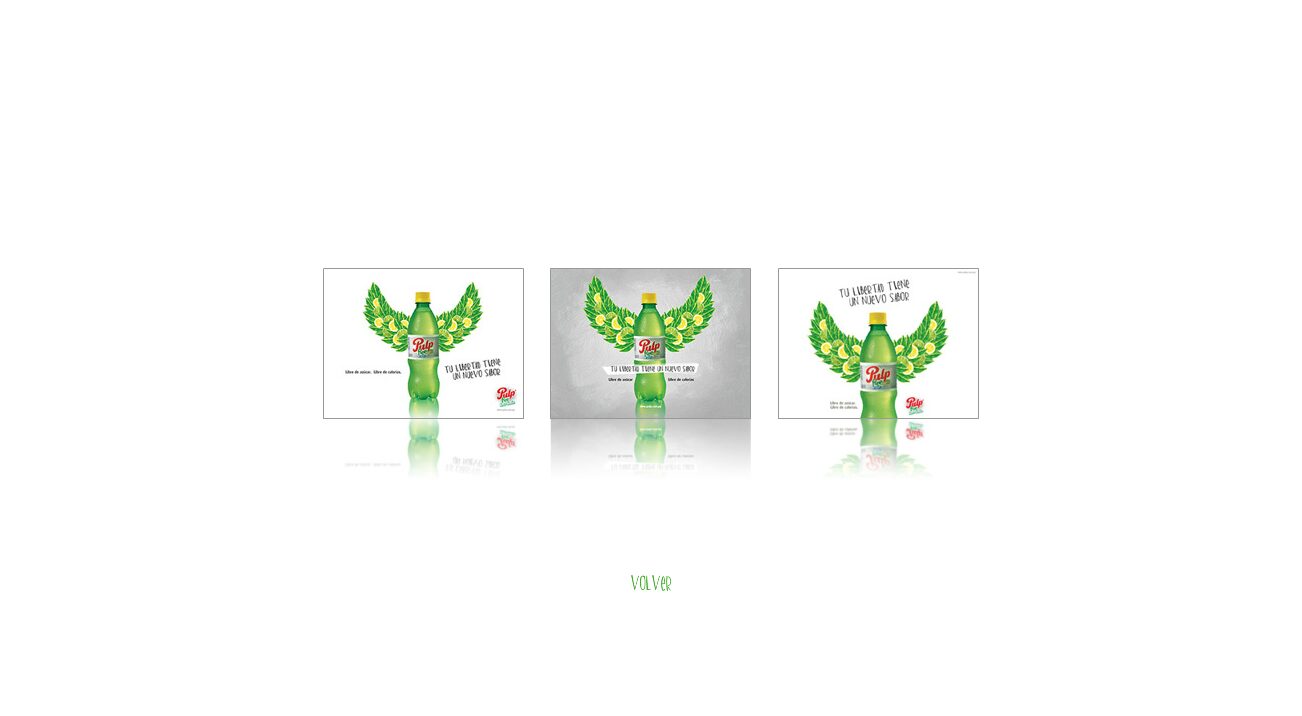 The campaign artwork in its three versions — Pulp Free Lima-Limón