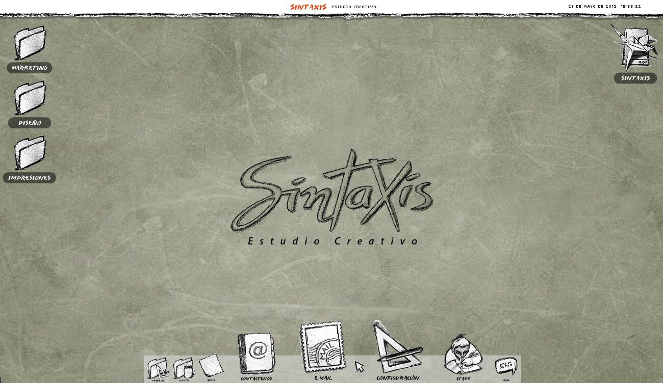 Another desktop wallpaper, chosen from Settings — Sintaxis